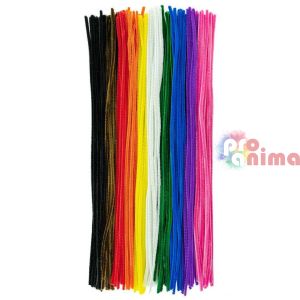 Пухени телчета 8 mm x 50 cm, 100 бр., микс от цветове