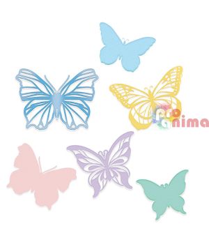 Шаблони за изрязване и релеф (щанца) DP Craft, пеперуди, 6 бр.