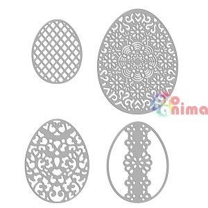 Шаблон за изрязване и релеф, ажурни яйца, 4 бр.