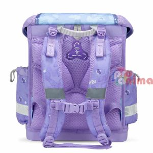 Раница-кутия за училище, за момиче, Belmil Purple Blue Butterfly