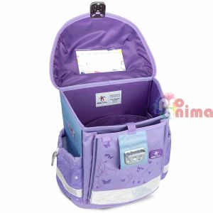 Раница за училище, за момиче Belmil Purple Blue Butterfly