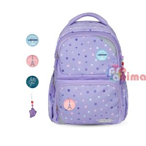 Ергономична ученическа раница Belmil Purple Dots