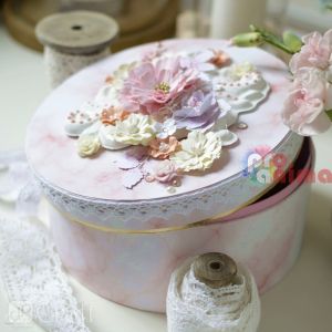 Дантела памучна, самозалепваща, DP Craft, 1.8 m, бяла