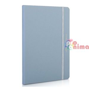 Син бележник Deli, A5, 96 листа, с ластик