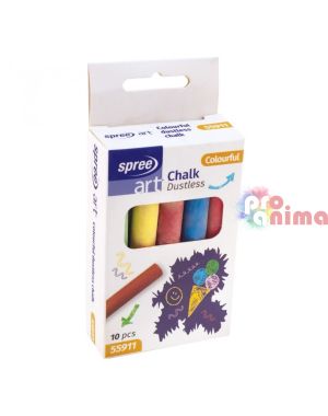 Тебешири Spree Art, 10 цвята, безпрахови