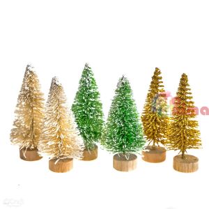 Декоративни коледни елхички DP Craft, 6.5 cm, 6 бр., микс от цветове