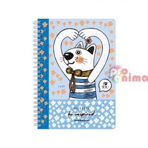 Бележник Drasca Stay PAWsitive A5, 80 листа, Indi