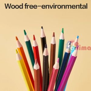 Изтриваеми цветни моливи с гумички Deli Color Wow 24 цвята