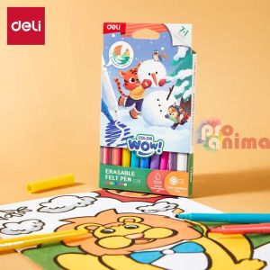 Изтриваеми флумастери Deli 7+1 цвята