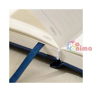 Син бележник Deli Linfini, A5, еко кожа