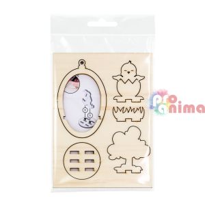 Plug-in сглобяемо дървено великденско пиленце, ф 90 mm