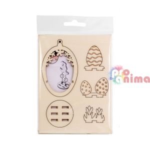 Дървени фигурки за сглобяване и декорация Великденски яйца ф90 mm 