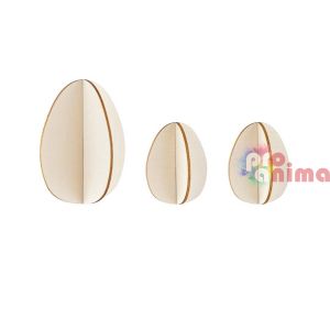 Дървени фигурки за сглобяване и декорация Яйца, 3 бр.