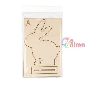 Дървени фигурки за сглобяване и декорация Зайчета 2 бр.