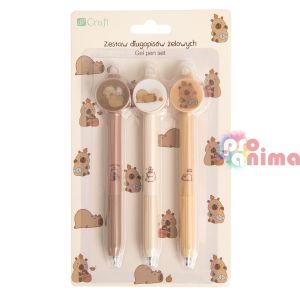 Гел химикалки Капибара 3 бр. Сини Изтриваеми