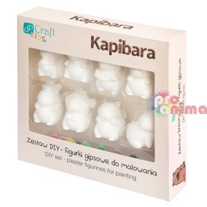 Капибара фигурки за оцветяване- 8 бр. + боички и четки