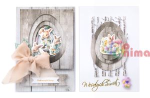 Стикери от винил- Великденски винтидж зайчета, 4-6 cm