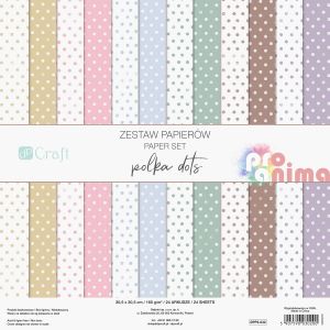 Дизайнерска хартия 30.5 x 30.5 cm, Polka Dots, 24 листа