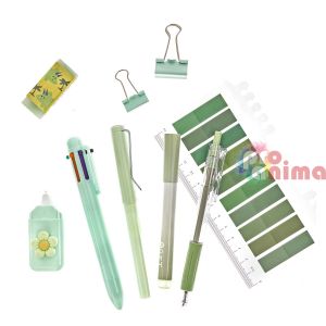 Комплект за училище 9 части Пастелно зелен