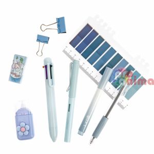 Комплект за училище 9 части в пастелно син цвят