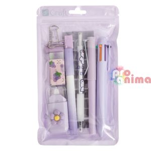 Ученически пособия- 9 части в пастелно лилав цвят