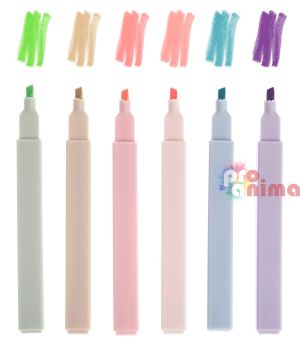 Текст маркери Пастелни цветове, 6 бр.