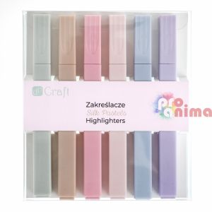 Текст маркери в пастелни цветове, скосен връх, 6 бр.