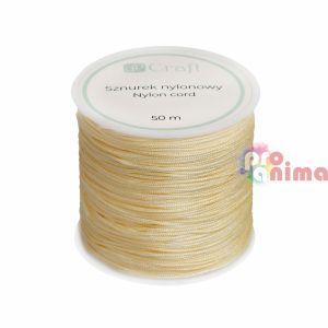 Шнур за декорация найлонов, 0.8 mm, 50 m, крем