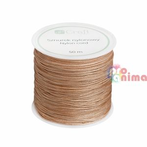 Шнур за декорация Найлонов, 0.8 mm, 50 m, светлокафяв