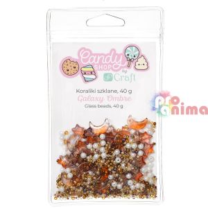 Мъниста за декорация стъклени Галактика омбре, 40 g