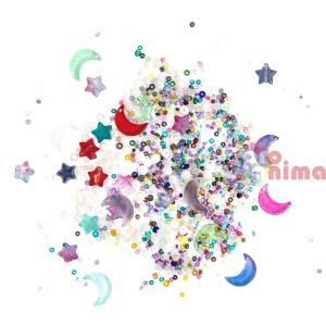 Стъклени мъниста Галактика 40 g Блестящи