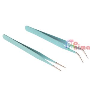 Пинцети прецизни, 2 бр., Цвят мента