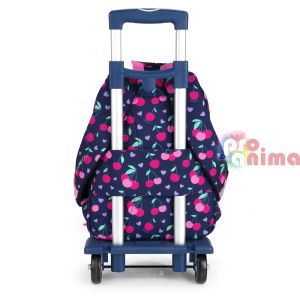 Ученическа раница с подпалтен полиестерн гръб, подходящ за поставяне на количка