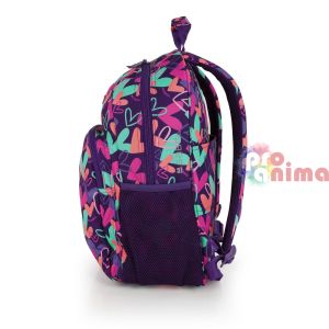 Раница за училище с принт на сърцаGabol Kokoro с едно отделние