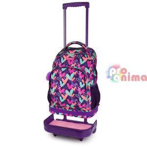 Раница за училище с 1 отделение е колелца, които се свалят Gabol Kokoro