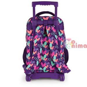 Раница за първи клас за момиче Gabol Kokoro, с едно отделение и свалящи се колелца