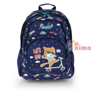 Ученическа раница за момче Gabol Speedy с три отделения и мрежест гръб