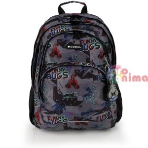 Ученическа раница за момче Gabol Bugs Три отделения Мрежест гръб 