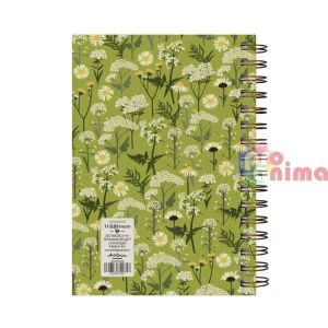 Бележник Darsca Wildflowers, A5, 120 листа, зелен фон