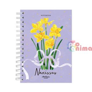 Тефтер Drasca Spring Flowers А5, 120 листа, Нарцис