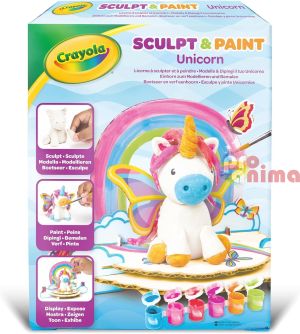 Креативен комплект Crayola Еднорог Самосъхнеща глина + 6 бр. темперни бои и четка