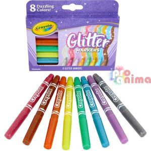Флумастери с брокат Crayola Shimmer 8 цвята