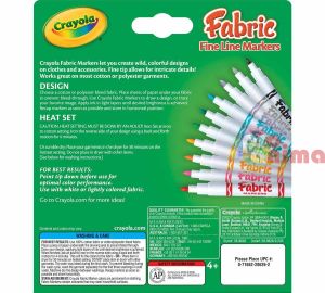 Маркери за текстил Crayola, 10 цвята