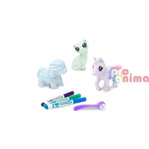 Комплект фигурки за многократно оцветяване Crayola Washimals 3 бр. + 3 бр. пастелни маркера