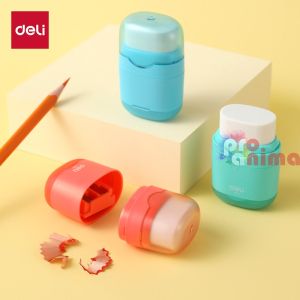 Острилка двойна + гума Deli EH590