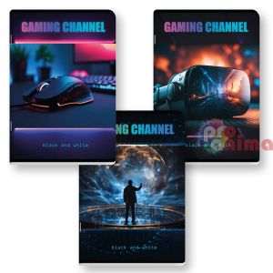 Тетрадка Black&White Широки редове А4 60 листа Gaming Channel