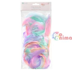 Цветни пера за декорация Macaron, 10 g