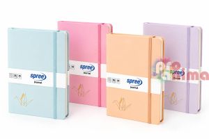 Бележник с ластик Spree A5, 96 листа, различни цветове