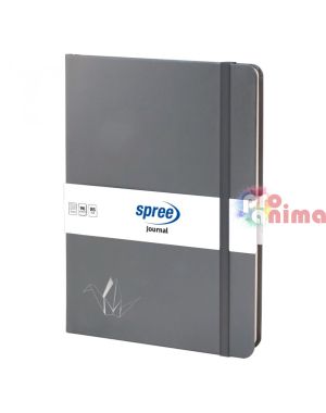 Бележник с ластик Spree B5, 96 листа, сив